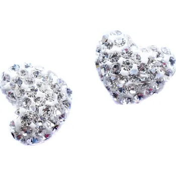 Korálek Šatonová srdce menší Crystal 8 x 8,5mm polovrtané AB 034