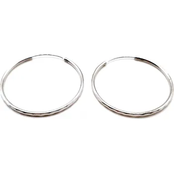 Náušnice Geometrické stříbrné kruhové náušnice - 4cm