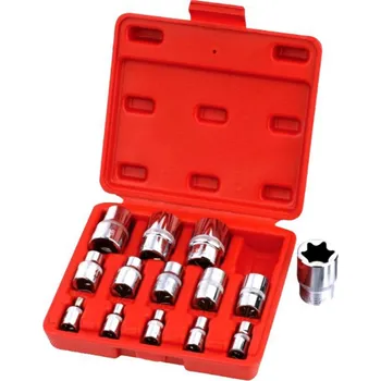 Gola sada MAGNUS Gola klíče TORX-E, E4-E24 3/8" 1/2" 1/4". Sada 14ks nástrčných klíčů