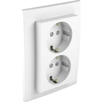 Elektrická zásuvka 90332 Komplet 2-zásuvka Schuko s clonkou CBR – bílá
