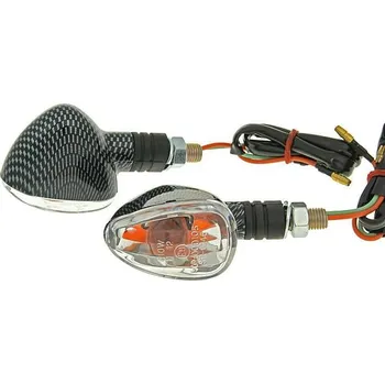 Směrový světlomet Vparts Sada blinkrů M10 Carbon-Look Doozy čirý, krátký VC20108