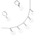 WAGA - Souprava skleněných šperků čirá DOTS náhrdelník + náušnice SOU0502