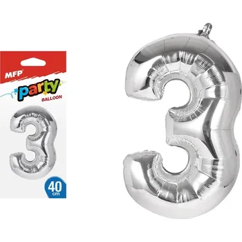 Balónek Balónek č. 3 nafukovací fóliový 40 cm