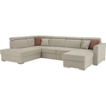 Obývací pokoj Tempo Kondela Luxusní sedací souprava, béžová / cihlová, levá, MARIETA U