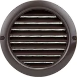 Dalap GP 125 RUN BROWN PVC větrací mřížka kruhová s přírubou a síťkou Ø 125 mm, hnědá