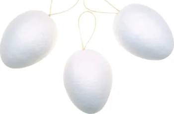 Velikonoční dekorace Anděl Přerov 8185 vajíčko z buničiny na zavěšení bílé v sáčku 6 cm 12 ks