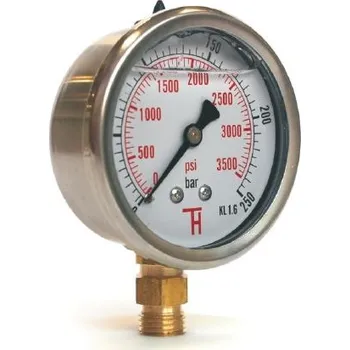 Barometr Manometr 0-6 bar G1/4. DN63 SV GLY THERMIS manometr otřesuvzdorný, průměr 63mm, s glycerinem, spodní přípoj