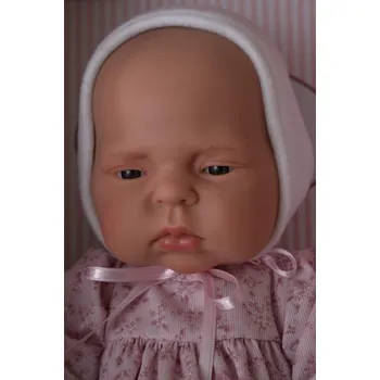 Panenka Realistické miminko - LUCÍA - bílá čepička od firmy ASIVIL (Velikost 42 cm)