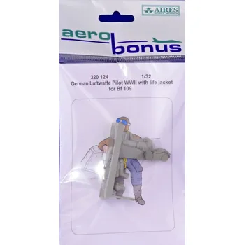 Plastikový model 1/32 Luftwaffe Pilot WWII w/ life jacket Bf 109