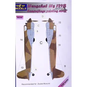 Plastikový model 1/32 Mask Henschel Hs 129B Camouflage painting