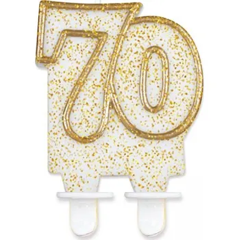 Dortová svíčka Godan Dortová svíčka 70 zlatá s glitry