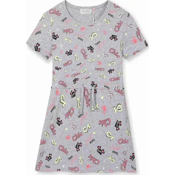 Dívčí šaty Dívčí šaty - KUGO FK6509, šedý melír Barva: Světle šedý melír, Velikost: 116