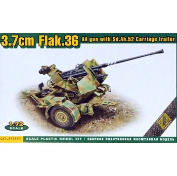 Plastikový model 1/72 3.7cm Flak 36 AA gun w/ Sd.Ah.52 trailer