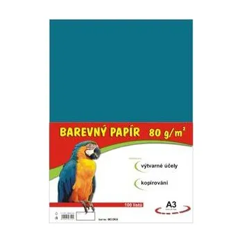 Barevný papír Papír pro VV A3/80g/100ks modrý