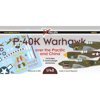 Plastikový model 1/48 P-40K Warhawk over Pacific&China (7x camo)