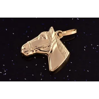 Přívěsek Zlatý přívěsek hlava koně P027, Au 585/1000 14kt, 0,65g (14kt,váha:0,65g)