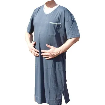 Pánská noční košile xcena Bavlněná noční košile šedá jednobarevná Velikost: XXXL