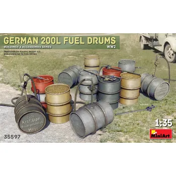 Plastikový model 1:35 German 200l Fuel Drum Set (WWII)