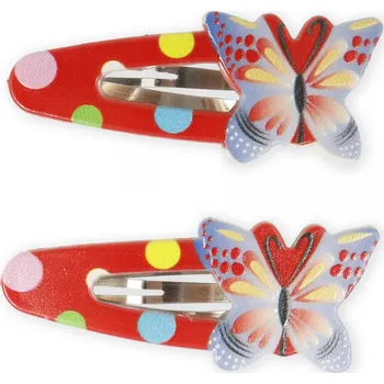 Sponky do vlasů s motýlkem, 2 ks Barva: červená