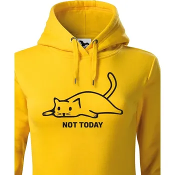 Dámská mikina Dámská mikina s kočkou Not today, Barva Žlutá, Velikost XL, Canvas Dámská mikina Bezvatriko.cz 0489