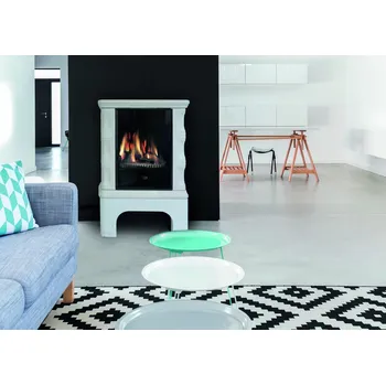 Krbová kamna Volně stojící plynová krbová kamna KARMA ART, 5,0kW, odtah přes zeď, ZP, věčný plamínek CZKARMAARTZPW + Doprava Zdarma