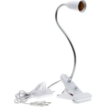 Lampička LEDMEGROW Bílá lampička s klipem E27