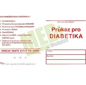 Průkaz diabetika neléčeného inzulínem, 100 ks v balení