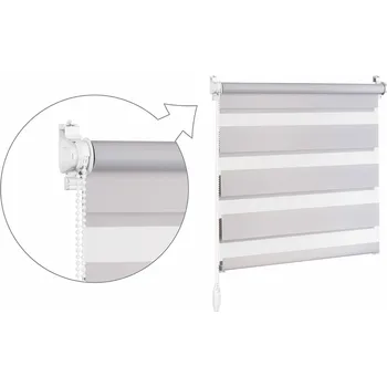 Roleta ZEBRA-SHOP Roleta DEN A NOC / MINI / CHIC / STŘÍBRNO ŠEDÁ / DN 6009 Barva mechanizmu: šedá, Výška: 150, Šířka: 32