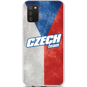 Pouzdro na mobilní telefon Kryt Samsung A02s silikon Czech Team (obal neboli pouzdro na Samsung A02s)