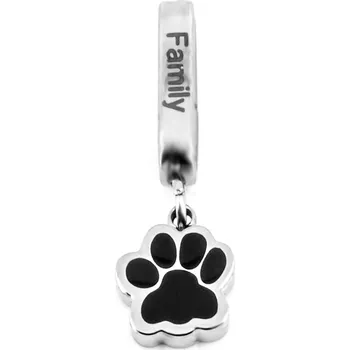 Přívěsek BRUNOshop.cz Visací přívěsek na plochý náramek TLAPKA s nápisem RODINA ČERNÝ