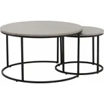 Max-i Konferenční stolky, set 2 ks, beton/černá, IKLIN