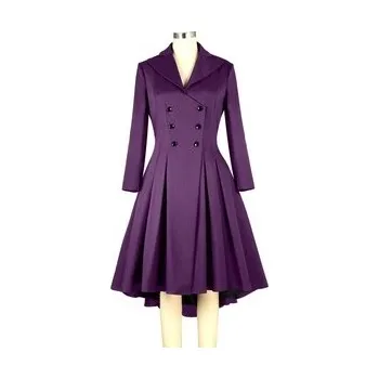 Dámský kabát Rockabilly kabát dámský fialový