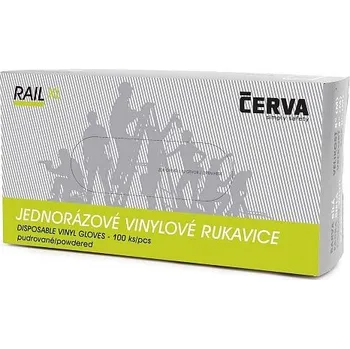 Pracovní rukavice Jednorázové rukavice RAIL vinylové, pudrované, 100ks 85