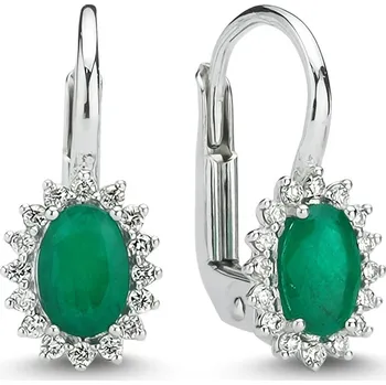 Náušnice Lillian Vassago Zlaté náušnice se smaragdem a diamanty LLV11-SMEG5647-02-EMR