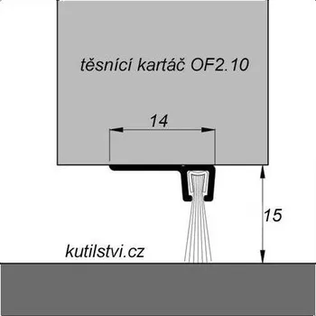 Hliníkový kartáč těsnící, na vrata a dveře, spodní těsnění na spodní část dveří a vrat Varianta: celková výška 15mm, délka 300 cm