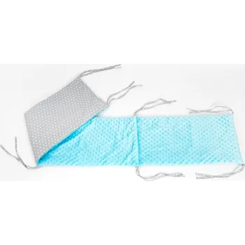 mantinel do postýlky Mantinel do postýlky - minky - modrý - šedé hvězdy