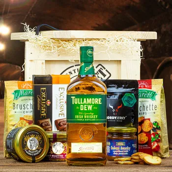 Dárkový potravinový koš Bedna s whiskou