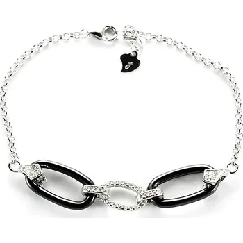 Náramek Stříbrný náramek se zirkony a keramikou