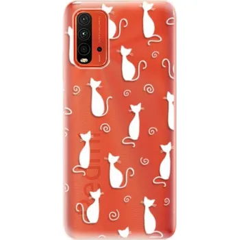 Pouzdro na mobilní telefon Odolné silikonové pouzdro iSaprio - Cat pattern 05 - white - Xiaomi Redmi 9T