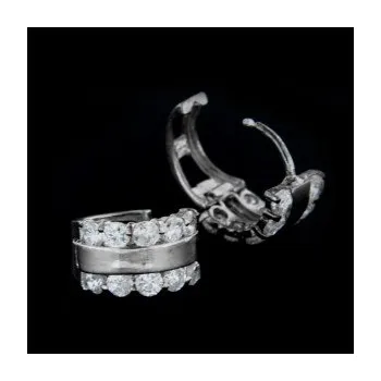 Náušnice Stříbrné náušnice kamenové kroužky