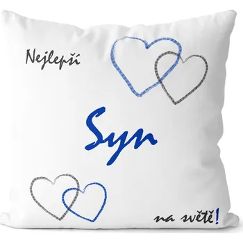 Dekorativní polštářek Polštářek Nejlepší syn na světě (Velikost: 40 x 40 cm)