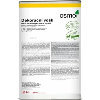 Olej na dřevo OSMO Dekorační vosk transparentní 25 l - 3118 Šedý granit