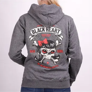 Dámská mikina Dámská Mikina BLACK HEART LADY LUCK BASIC Barva: šedá, Velikost: S