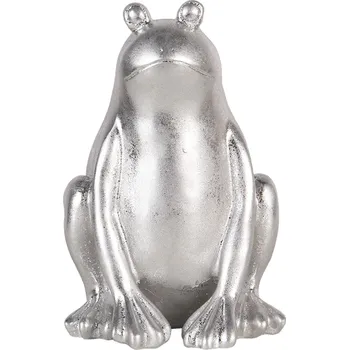 Stříbrná dekorativní soška žáby - 13*13*20 cm