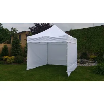 Zahradní stan Nůžkový stan 3x4,5 PROFI STEEL + 3 boky, 2 vaky, markýza - 23 barev - Bílá