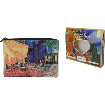 Carmani® Carmani - Kosmetická taštička V. Van Gogh, Kavárna na terase v noci v dárkové krabičce - 22*16,5*1 cm