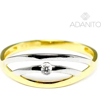 Prsten Zlatý prsten z kombinovaného zlata se zirkonem