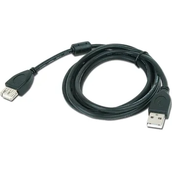 Kabel do PC GEMBIRD Kabel USB 2.0 A-A prodlužovací 3m Premium (černý, ferit, zlacené kontakty) CCF-USB2-AMAF-10