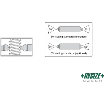 Nastavovací měrka 55 stupňů pro závitový mikrometr 100A INSIZE