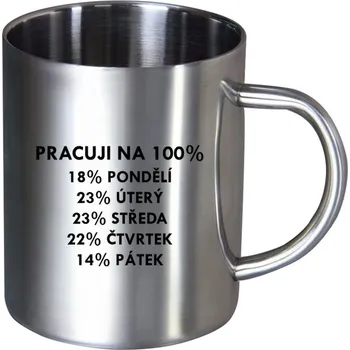 Nerezový hrnek Pracuji na 100%